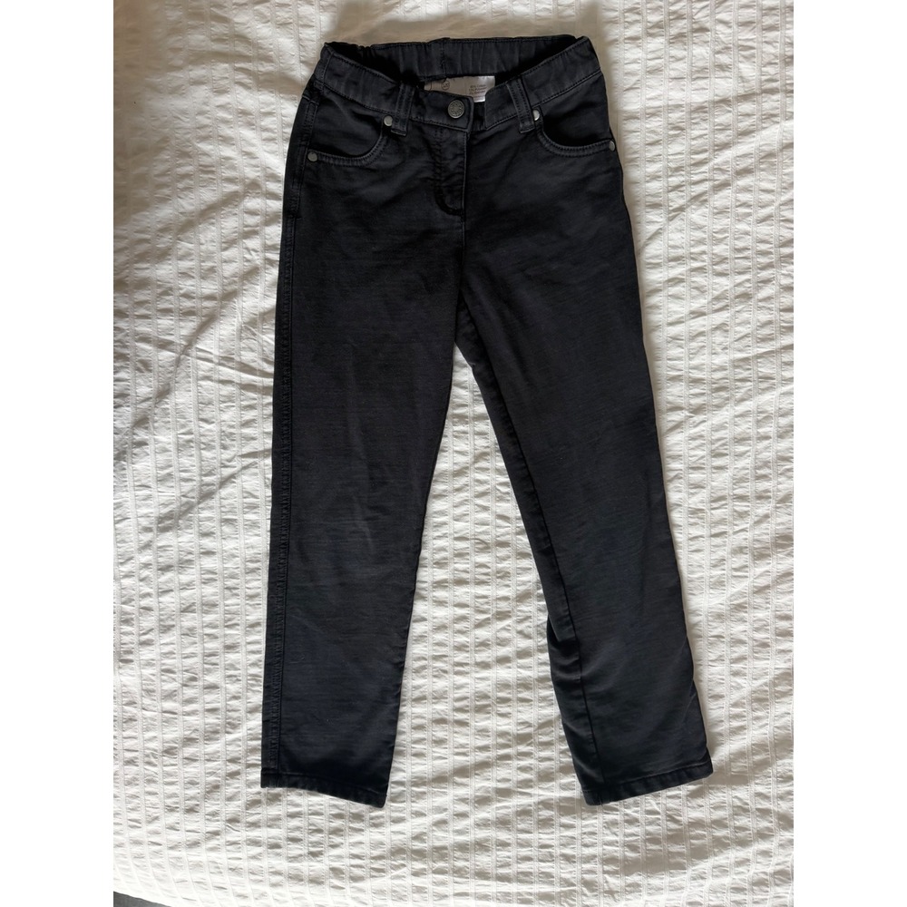 Hanna Andersson Girls Black Denim Jeggings Heart Pockets Size 120